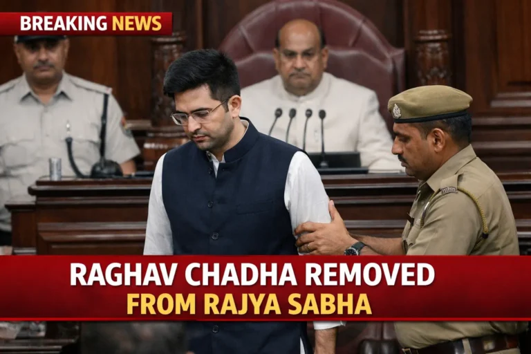 Raghav Chadha escorted from Rajya Sabha